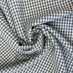 Seersucker stof med tern i Bl - pr. 0,25m