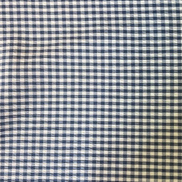 Seersucker stof med tern i Bl - pr. 0,25m