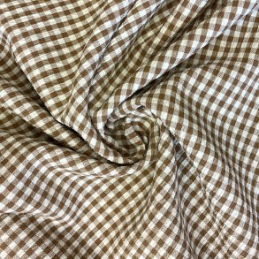 Seersucker stof med tern i Camel - pr. 0,25m