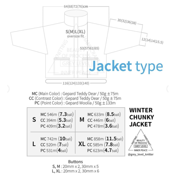Winter Chunky Jacket - Garnpakke fra Grey Level Knitter
