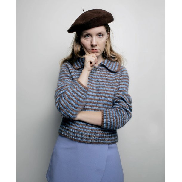 Stripe overload polo strikkekit fra SpektakelStrik