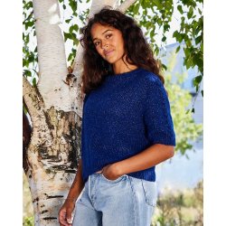 T-shirt med sadelskulder og snoninger strikkekit i Vera fra Permin