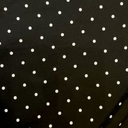 Tencel stof i sort med hvide prikker - pr. 0,25m