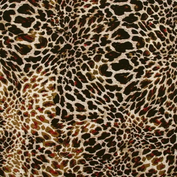 Viskose med polyester og lycra i leopardmnster - pr. 0,25 meter