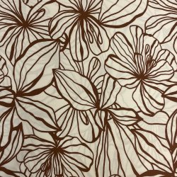 Viskose stof med blomster i brun pr. 0,25m