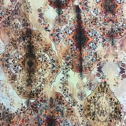 Viskosestof med grafisk mnster i flere farver pr. 0,25 m