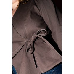 Wrap Blouse x Straight Sleeve - Puff And Pencil