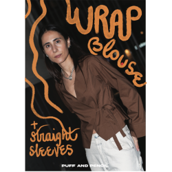 Wrap Blouse x Straight Sleeve - Puff And Pencil