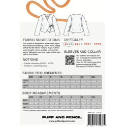 Wrap Blouse x Straight Sleeve - Puff And Pencil