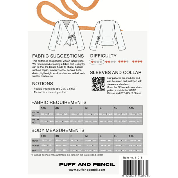 Wrap Blouse x Straight Sleeve - Puff And Pencil