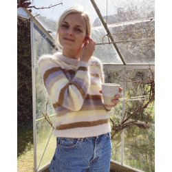 Aros sweater ensfarvet strikkekit fra Petiteknit str. XL-3XL