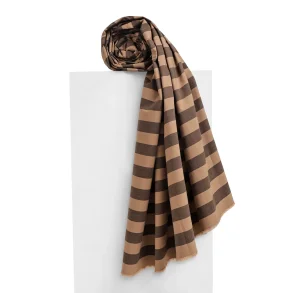 Stripes Oat Chocolate Fabric - pr. 0,25 m.