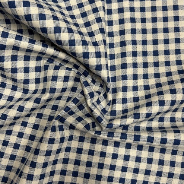 Fast bomuldsstof med mrkebl kkkentern - pr. 0,25 meter 