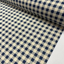 Fast bomuldsstof med mrkebl kkkentern - pr. 0,25 meter 