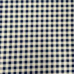 Fast bomuldsstof med mrkebl kkkentern - pr. 0,25 meter 