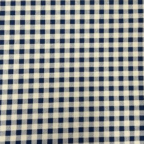 Fast bomuldsstof med m�rkebl� k�kkentern - pr. 0,25 meter 