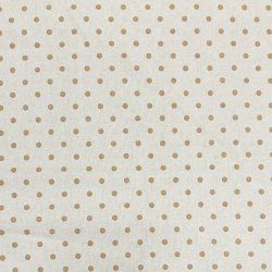 Fast bomuldsstof i lys beige med prikker i camel - pr. 0,25 meter 