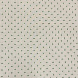 Fast bomuldsstof i lys beige med prikker i lys grn - pr. 0,25 meter 