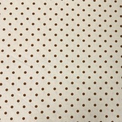 Fast bomuldsstof i lys beige med prikker i brun sukker - pr. 0,25 meter 