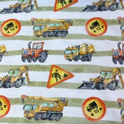 Bomuldsjersey med vejarbejdemotiv - pr. 0,25 meter 