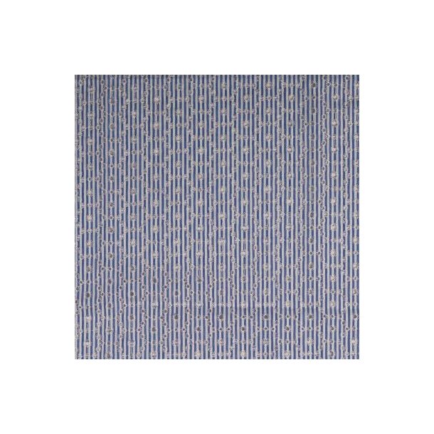 Bomuldstof i striber med broderi anglaise - pr. 0,25 m