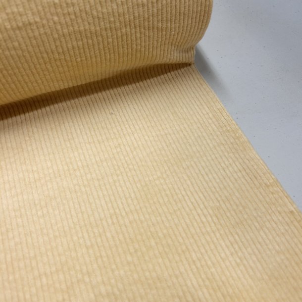 Bredriflet bomuldsfljl i lys gul - pr. 0,25 meter