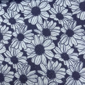 Broderie anglaise i bl� med store blomster - pr. 0,25 meter