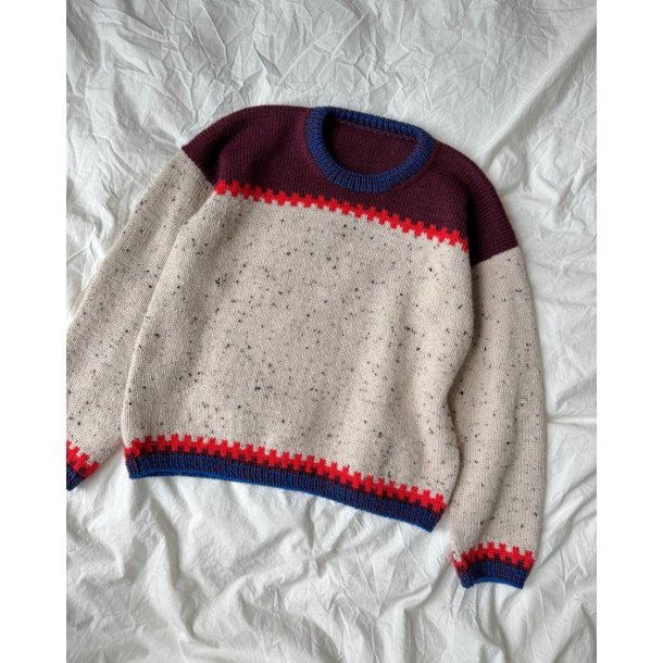Cross Sweater strikkekit fra Petiteknit Peer Gynt Tweed