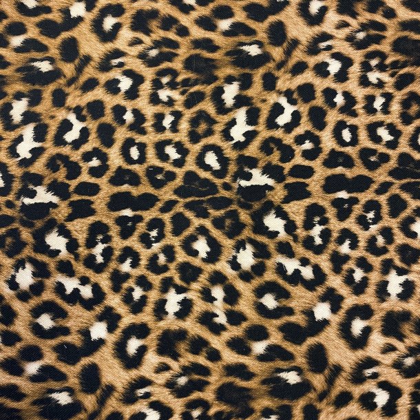 Italiensk bomuldsdenim med leopardprint - pr. 0,25 m