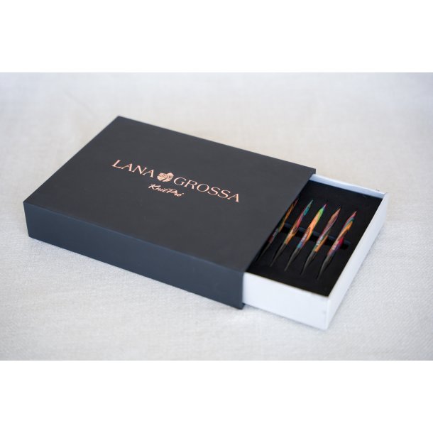 Knitpro udskiftelige pindest fra Lana Grossa i Design Holz Multicolor