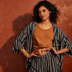 Gaia "Kelsey" Crepe Deep Charcoal pr. 0,25 m - Atelier Brunette