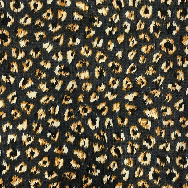 Gr polyester med leopardprint - pr. 0,25 meter 
