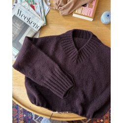 Hannah Sweater V-neck - Strikkeopskrift fra PetiteKnit
