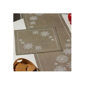 Julebordlber med snefnug, 38x122 cm - pr. stk. 