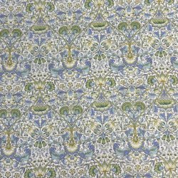 Liberty bomuld med net af blomster i bl og grn - pr 0,25 m.