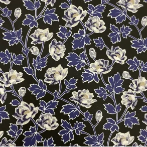 Liberty bomuldspoplin Linley i sort og bl� - pr. 0,25 meter