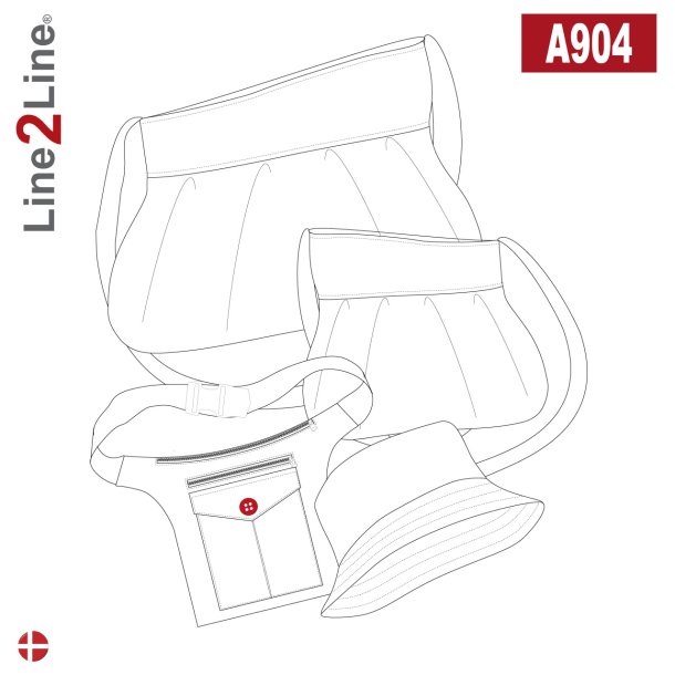 Snitmnster - Line2Line - A904 Strandtaske, bumbag og bllehat