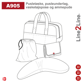 Snitmnster- Line2Line - A905 Pusletaske, pusleunderlag, vasketjspose og ammepude