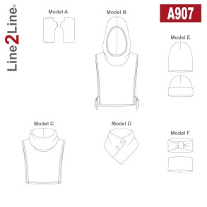 Snitmnster - Line2Line - A907 Hndledsvarmer, halsedisse, hue, bnd