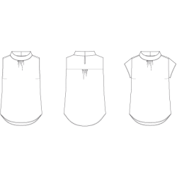 Snitmnster - Line2Line - B1233 Skjorte med rynker og stkrave