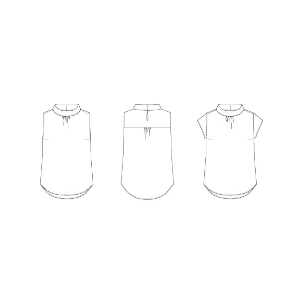 Snitmnster - Line2Line - B1233 Skjorte med rynker og stkrave