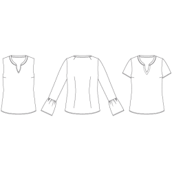 Snitmnster - Line2Line - B1238 Bluse med flsermer og krave