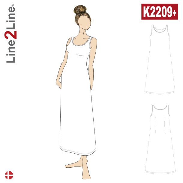 Snitmnster - Line2Line K2209 Tank top maxi kjole - PLUS