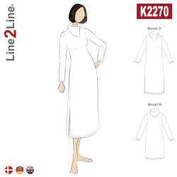 Snitmnster - Line2Line K2270 Kjole med stor krave