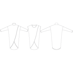 Snitmnster - Line2Line - B1232 Bluse med dobbelt forstykke