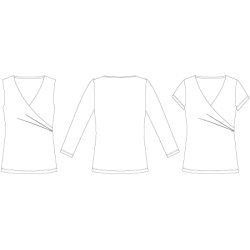 Snitmnster - Line2Line - B1234 Bluse med sl om effekt