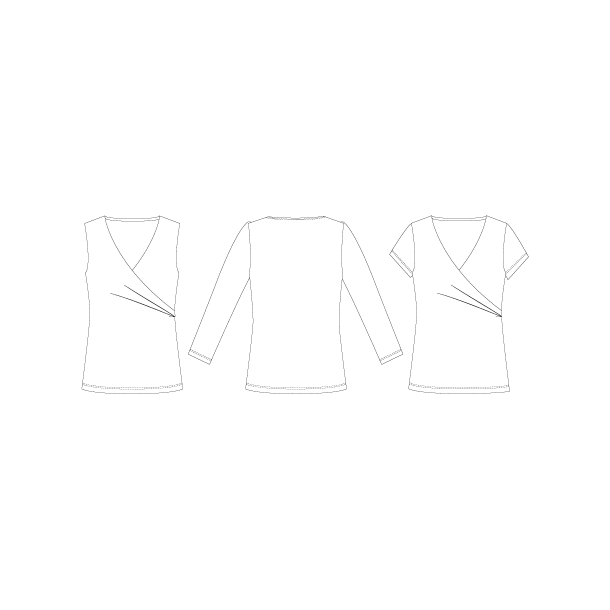 Snitmnster - Line2Line - B1234 Bluse med sl om effekt