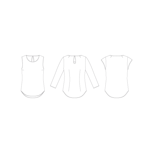 Snitmnster - Line2Line - B1236 Bluse med slids i nakken