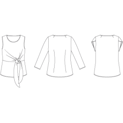 Snitmnster - Line2Line - B1237 Bindebluse med tulipanrmer