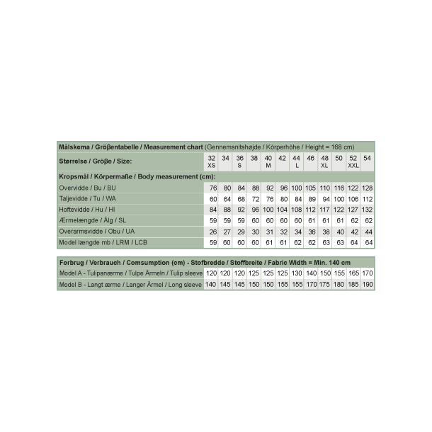 Snitmnster - Line2Line - B1237 Bindebluse med tulipanrmer